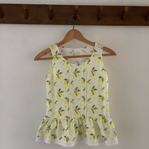Lemon Leaf Eyelet Lace Tank LG 10 - 12 Cherokee